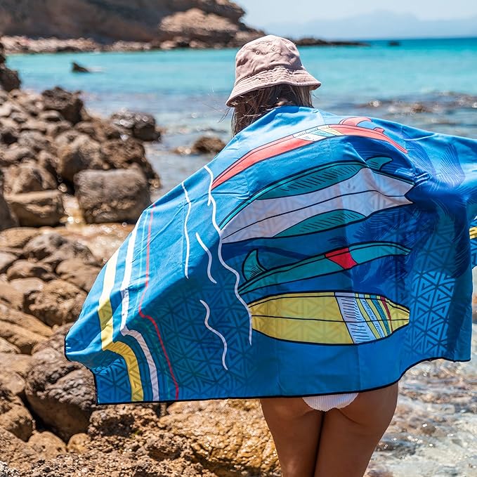 4Monster Microfiber Beach Towel Quick Dry,Super Absorbent Lightweight Travel Towel for Swimmers, Sand Free Camping Towel, Beach Towels for Pool,Swim,Water Sports,Yoga