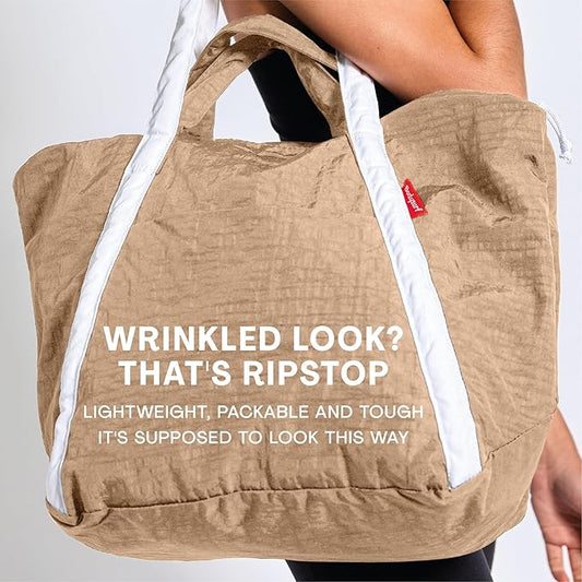 Bodysurf Beach Bags Waterproof Sandproof - Packable Foldable Nylon Zipper Tote Bag for Travel Lightweight, Pool, Boat, Cruise