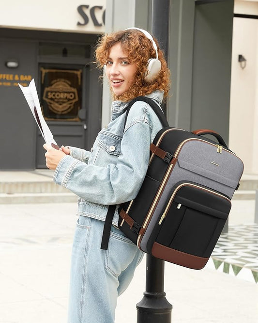 LOVEVOOK Travel Backpack for Women & Men - 17.3 Inch Carry On Backpack & Personal Item Backpack for Airlines, Spacious and Durable Design, with 3 Packing Cubes