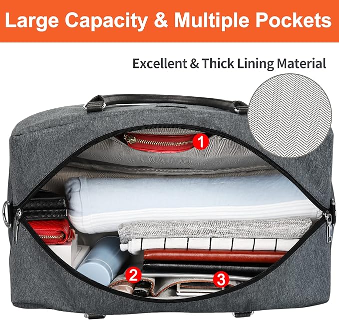 IBFUN Weekender Bags for Women, 21" Weekender Travel Bag, Travel Duffle Bag with Shoe Compartment Carry on Overnight Duffel Bag for Weekend Travel Business Trip, 3PCS