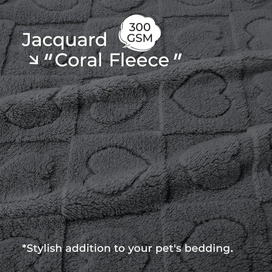 Luciphia Small Dog Blanket Washable Pet Bed Cover Soft Fluffy Puppy Blanket with Premium Fleece 300GSM Cozy Calming Cat Blankets for Indoor Cats Grey 57x40 inch