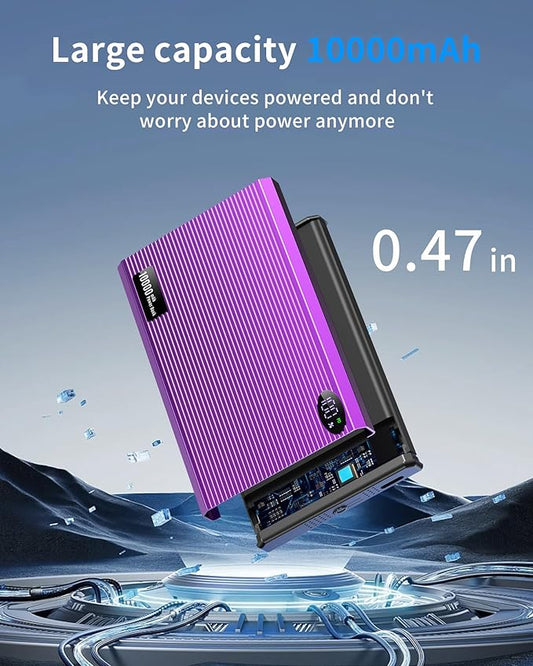 Portable Charger Power Bank, 10000mAh Wireless Charger iPhone with USB C to 20 W PD Fast Charging Cable, Mag-Safe Battery Pack Magnetic Charger for iPhone 17/16/15/14/13/12 Pro/Pro Max/Plus iPad