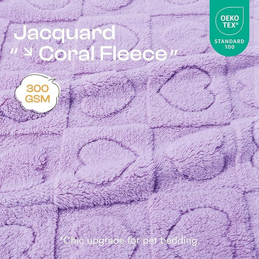 Luciphia Small Dog Blanket Washable Pet Bed Cover Soft Fluffy Puppy Blanket with Premium Fleece 300GSM Cozy Calming Cat Blankets for Indoor Cats Light Purple 57x40 inch