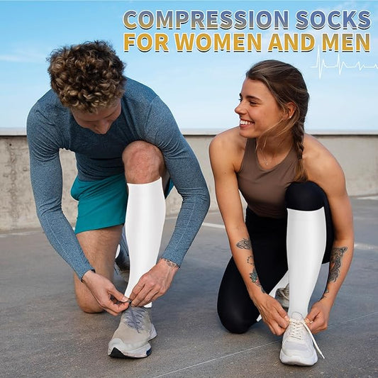 Graduated Copper Compression Socks for Men & Women Circulation 8 Pairs 15-20mmHg - Best for Running Athletic Cycling