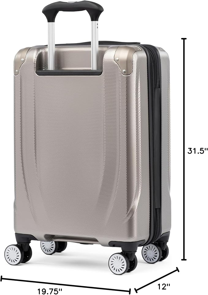 Travelpro Pathways 3 Hardside Expandable Luggage, 8 Spinner Wheels, Lightweight Hard Shell Suitcase 3 Piece Set (21/25/28), Champagne