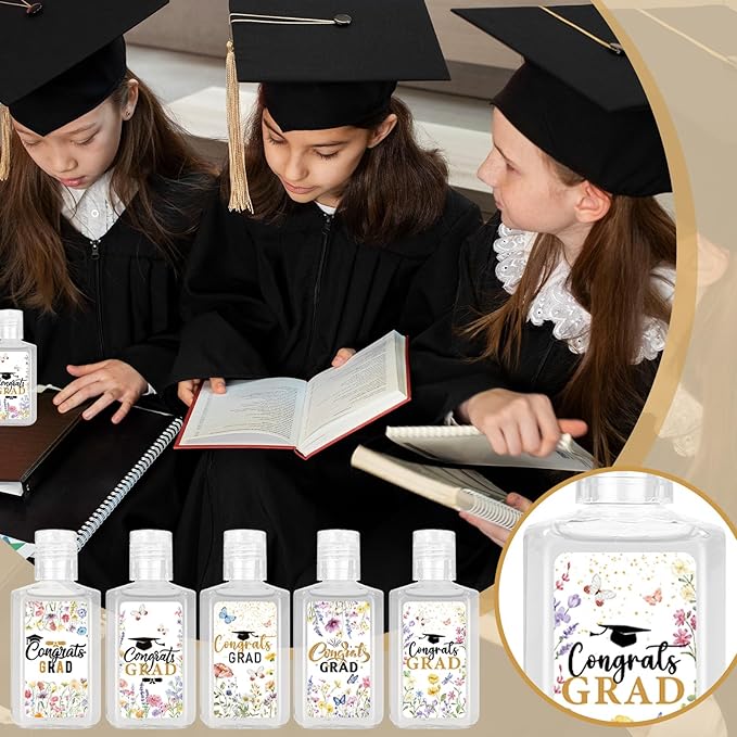 50 Pcs Mini Hand Sanitizer Bulk Bible Verse Hand Sanitizer Religious Inspirational Favors 1fl oz Travel Size Hand Soap Gift for Party Favors (Graduation, Wild)