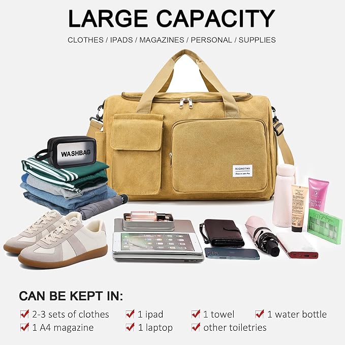 Small Gym Bag for Women, Travel Duffle Bag Carry On Weekender Bag with Shoe Compartment