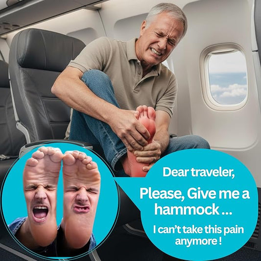 Premium Foot Hammock for Plane Travel – Foot Hanger for Flights Portable Foot Rest for Air Travel Memory Foam Leg Rest Under Desk Foot Hammock Travel Gift Men Women Wheelchair footrest Christmas