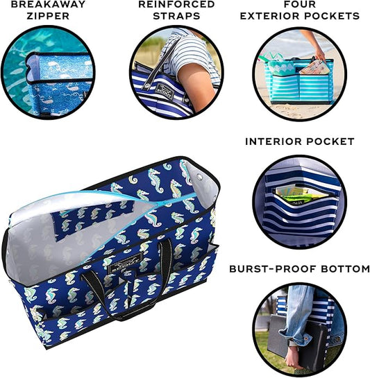 SCOUT Ben Pocket Tote - Large Multi-Use Tote Bag for, Nurses, Teachers, and Moms, 5 Pockets for Organizing, Breakaway Zipper