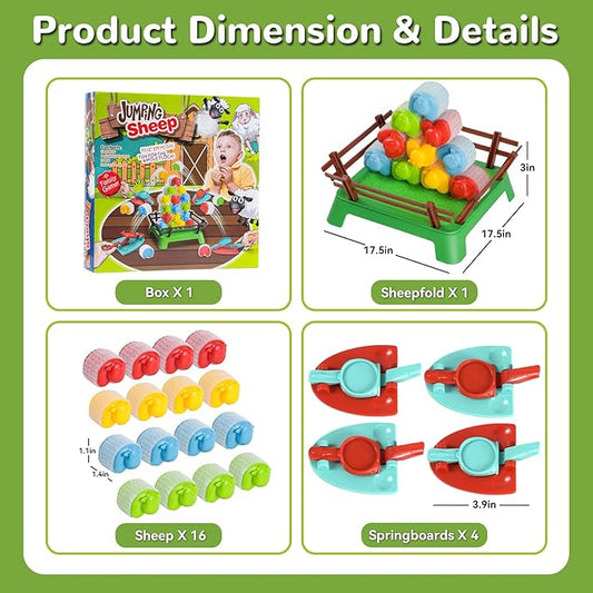 Heap-O-Sheep Game for Kids Ages 4-12 – Fun Family Catapulting Board Games for 2-4 Players, Perfect Party Activity and Ideal Gift for Kids & Adults