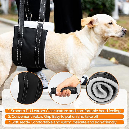 Dog Lift Harness, Adjustable Comfortable Dog Sling with Handle for Large Dog Knee Brace for Torn ACL Hind Leg, Weak Rear Legs, Helps Senior, Injured, Disabled,L