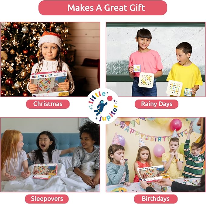 Race to Lace - Perfect Home or Travel Game for Kids and Adults - Ideal for 8-12 Years Old - Solo or 2+ Players for for 4+ Years & Up for Car, Airplanes, Road Trips - Family & Kids