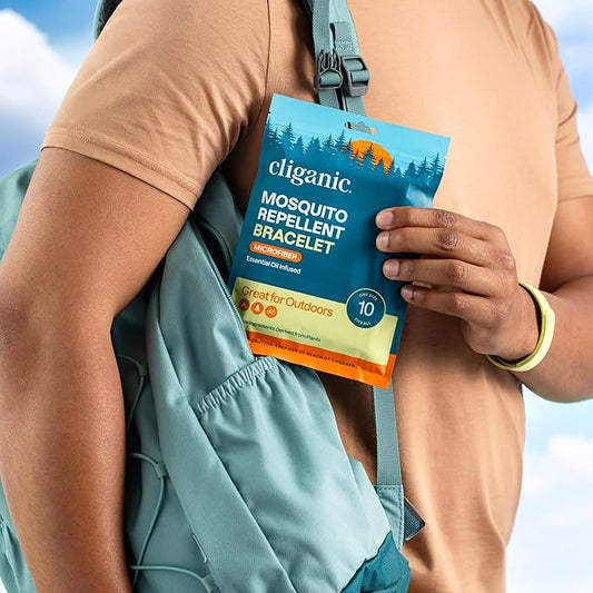 Cliganic Mosquito Repellent Microfiber Bracelets (40 Pack) - for Adults and Kids, DEET Free Wristbands