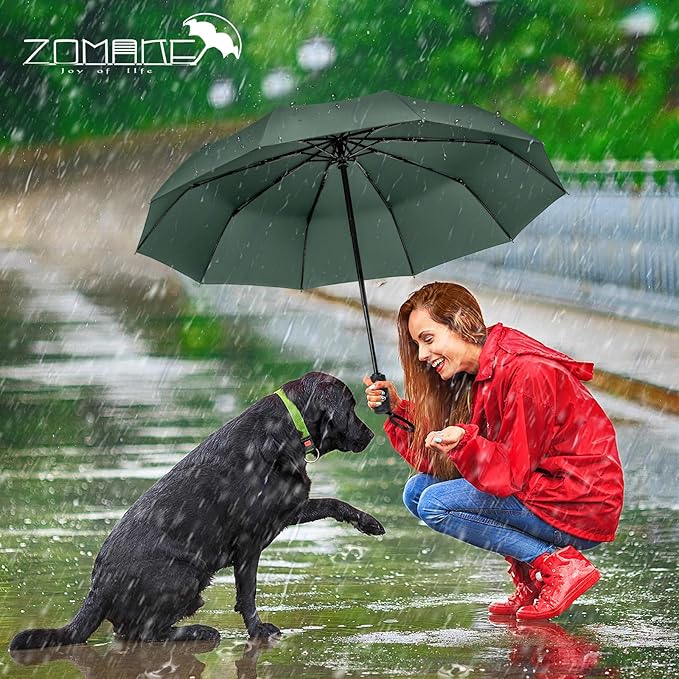 ZOMAKE Travel Umbrella Compact - 10 Ribs Portable Collapsible Umbrellas for Rain Windproof - Paraguas Automatic Small Folding Umbrella Lightweight Packable Umbrella for Women Men