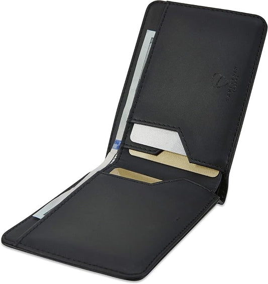 Vaultskin MANHATTAN Slim RFID Blocking Bifold Leather Wallet for Men - Minimalist Front Pocket Card Holder, Holds 9 Cards & Cash, Premium Italian Leather