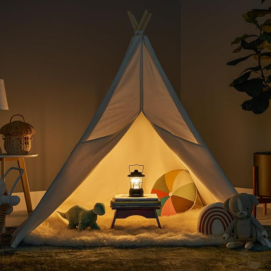 LUXPRO Retro LED Lantern - Battery-Powered Emergency Lantern - Water Resistant - Bright LED Lamp for Indoor & Outdoor Use - Use for Tents, Hiking or Hurricane Prep (Black, Pack of 2)