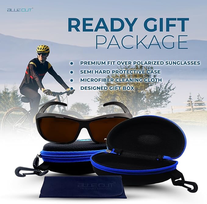 BLUE CUT Fit Over Polarized Sunglasses Solar Shield Sunglasses To Wear Over Glasses