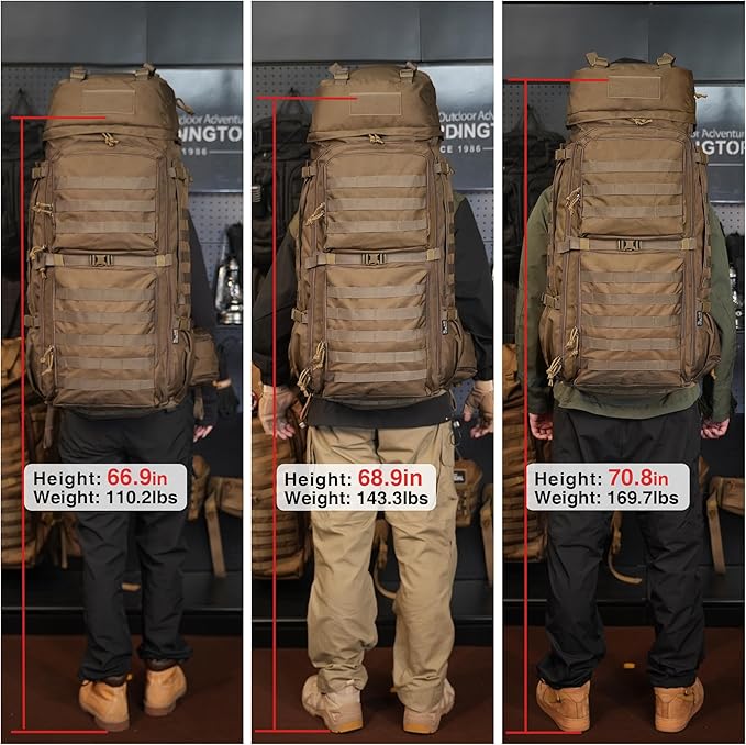 Mardingtop 75L Molle Hiking Internal Frame Backpacks with Rain Cover for Camping,Backpacking,Travelling