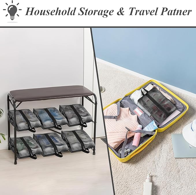 Shoe Bags for Travel, Set of 4 Pack Shoe Travel Bags for Packing, Large Waterproof Portable Travel Shoe Bag with Zipper Travel Gym Soccer Sneaker Golf Dance Essentials for Women and Men