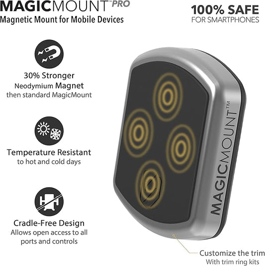 Scosche MPWD2PK-UB MagicMount Pro Magnetic Car Phone Holder - Strong Magnet Mount for iPhone and Android - Secure Mount for Car Window/Dash - Universal 360ยฐ Adjustable Mobile Cell Holder - 2-Pack