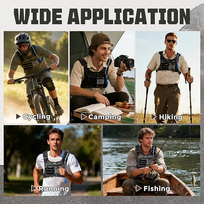 Hydration Vest with 2L Water Bladder for Men and Women,Lightweight Adjustable Hydration Backpack,Reflective Running Vest Chest Bag for Climbing Cycling Hiking