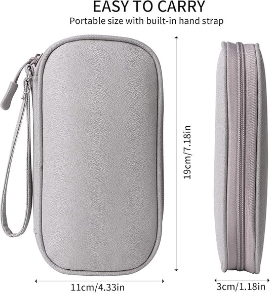 Universal Cable Organizer - Electronics Accessories Bag for Charger, Phone, Memory Card, Travel Gadget Bag (Grey)