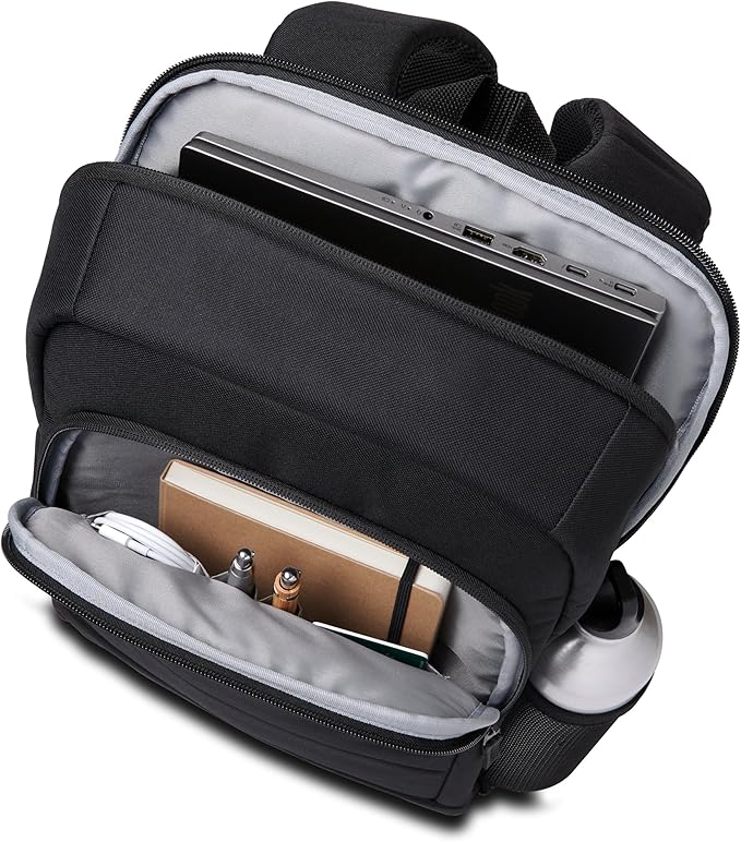 Kensington EQ Laptop Backpack 14”, Padded Shoulder Straps, Side Pocket (K60391WW), Black