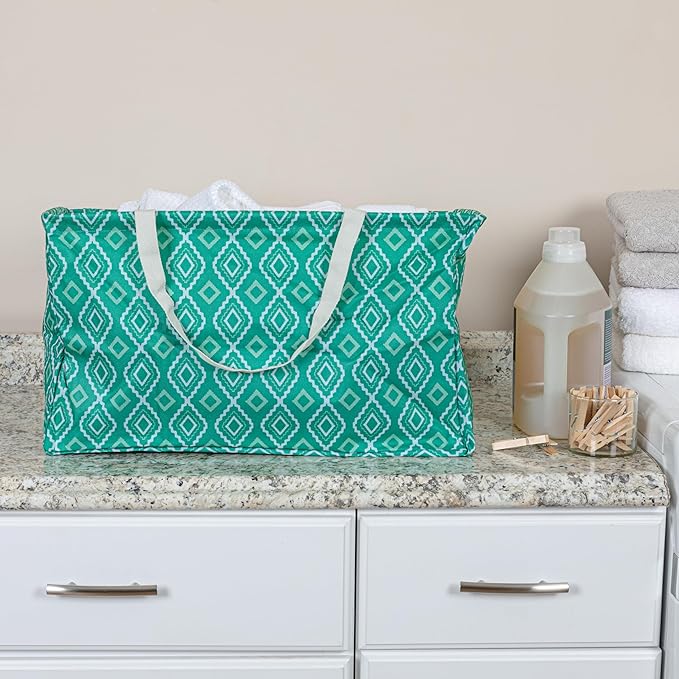 Household Essentials Teal Diamond Krush Container All-Purpose Utility Tote
