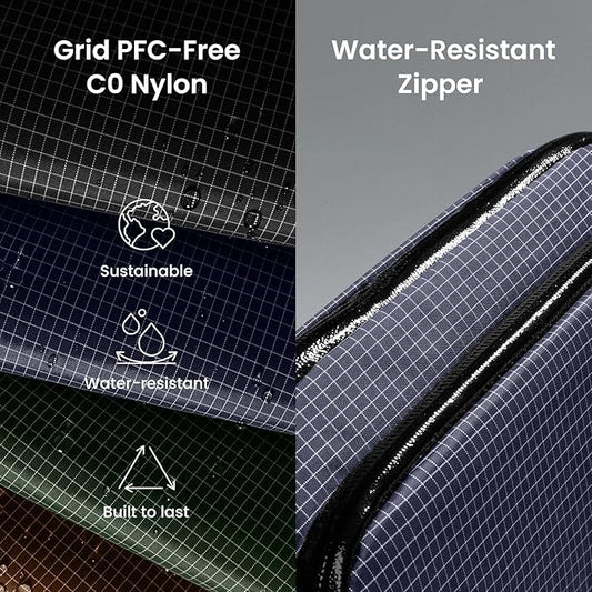 tomtoc Electronic Organizer Travel Case Performance, Water Resistant Dual Compartment Cable Organization Storage Bag for Charger, Cord, Phone, Hard Drive, Power Bank, Accessories Travel Essentials