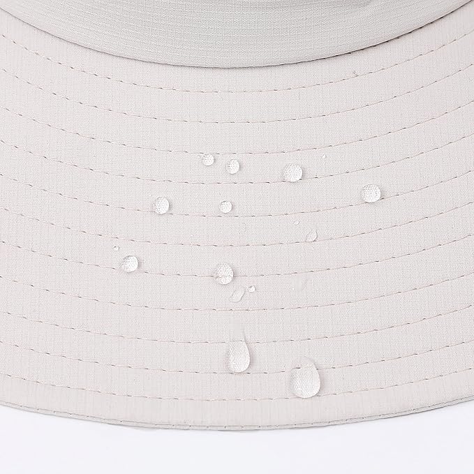 Womens Summer Sun Hat Beach Hat Wide Brim Outdoor UV Protection Hat Foldable Cool Mesh Ponytail Bucket Hat