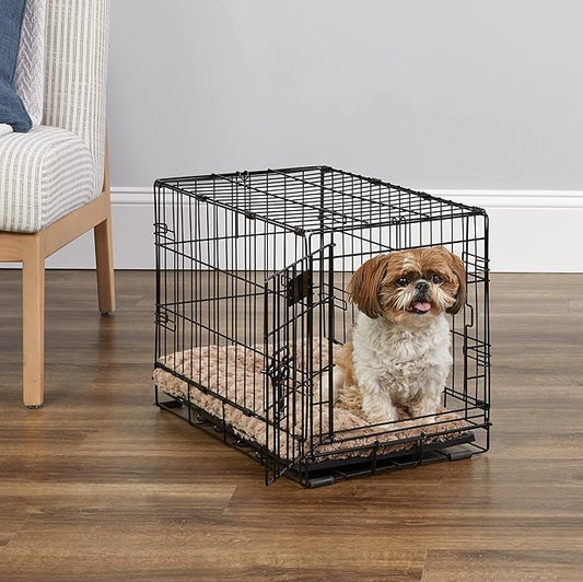 MidWest Homes for Pets 22-Inch iCrate Folding Dog Crate with Divider Panel, Leak-Proof Tray & Secure Latches β Metal Wire Kennel for XS Breeds β Portable, Durable & Easy to Assemble