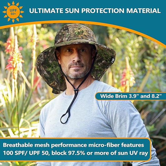 Solaris Sun Hat with Neck Flap, UPF 50 Sun Protection Lightweight Sun Cap for Men Women, Wide Brim Hat for Fishing Hiking