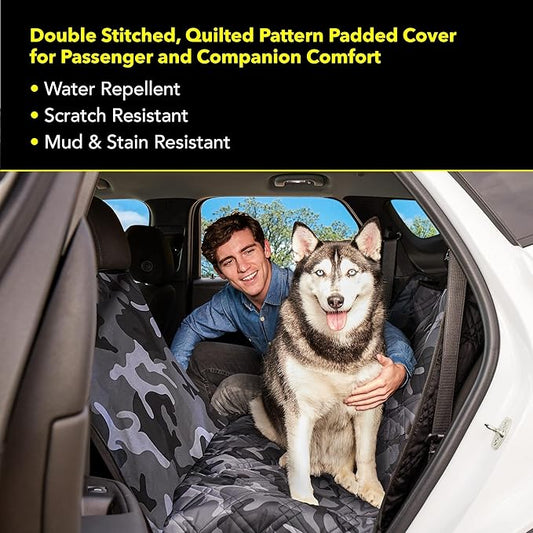 Meadowlark Dog Car Seat Cover, Heavy Duty Pet Seat Cover for Back Seat, Non-Slip Extra Padded Dog Hammock, Water-Resistant Back Seat Protector for Cars Trucks and SUVs (54" W x 58" L)