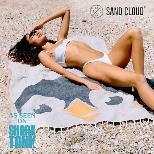Sand Cloud Turkish Beach Towel - Sand Free - 100% Organic Turkish Cotton Yarn - Quick Dry Towel for Beach, Picnic, Blanket or Bath - As Seen on Shark Tank - Marine Life (Tux Penguin)