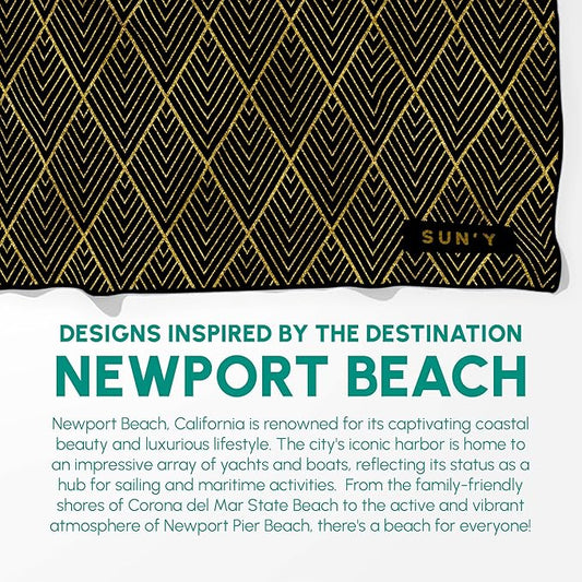 SUN'Y Waffle Microfiber Beach Towel โ Sand Free, Quick Dry, Ultra Absorbent, Lightweight & Compact Travel Towel with Carry Bag - Large (63โ x 31.5โ), Newport