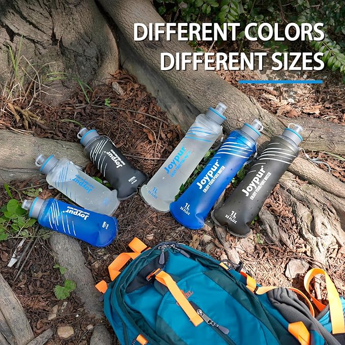 Joypur® Collapsible Squeeze Water Filter Bottle - 650ml with Filter with NSF/FDA Certification Befree or Peak Series replacement for Hiking,Running,Camping,Travel,Cycling,and Fishing; BPA-Free(Blue)