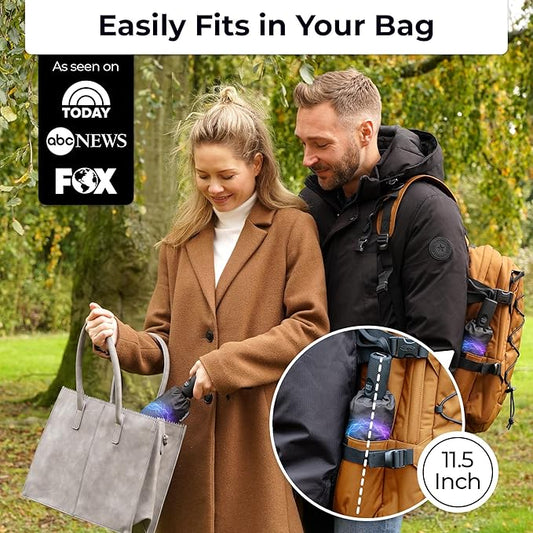 TUMELLA Strongest Windproof Travel Umbrella (Compact, Superior & Beautiful), Small Strong but Light Portable and Automatic Folding Rain Umbrella, Durable Premium Grip, Fits Car & Backpack