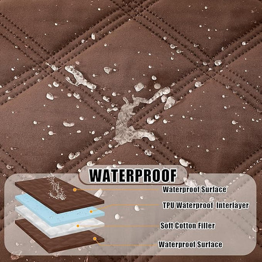 Smiry Waterproof Dog Bed Cover Blanket 30x53, Soft Reversible Pet Blanket, Washable Leakproof Cats Dogs Couch Cover for Sofa, Couch, Furniture, Lattice, Brown/Brown