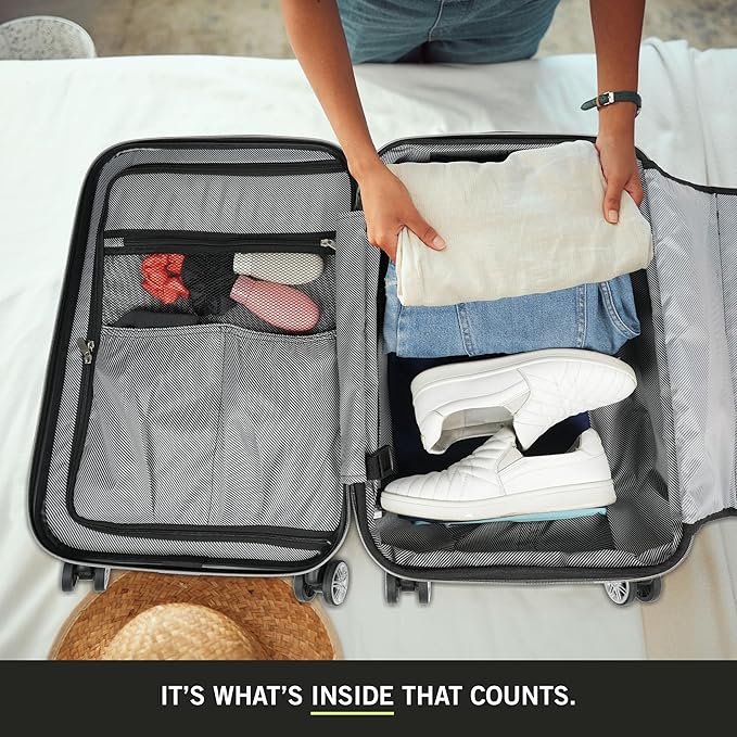 Kenneth Cole REACTION Diamond Tower Collection Lightweight Hardside Expandable 8-Wheel Spinner Travel Luggage, Deep Teal, 20-Inch Checked