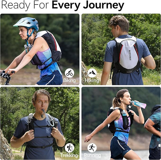 MARCHWAY Ultralight Hydration Backpack with 3L TPU Water Bladder, Sleek High-Capacity Day Pack for Cycling, Hiking, Running, Backpacking, Travel