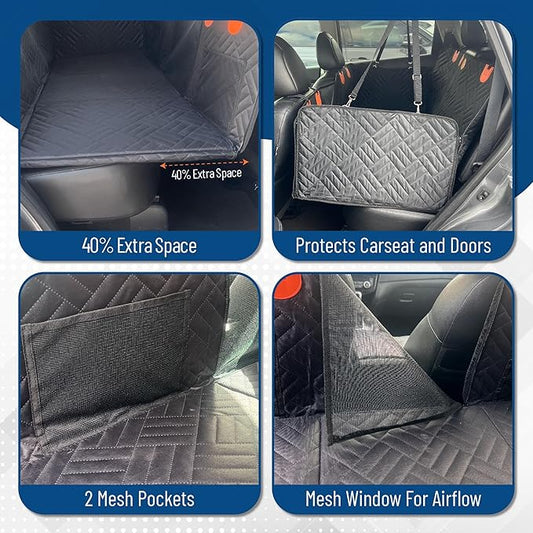 Dog Backseat Extender with Hard Bottom ā Waterproof Pet Travel Platform - Nonslip Rear Seat Cover - Car Hammock Bed for Cars SUVs & Small Trucks