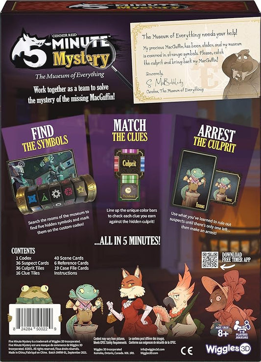 5-Minute Mystery | A Fast-Paced, Real-Time Cooperative Detective Board Game for Families | Solve The Case Before Time Runs Out | Ages 8+ | 1–6 Players