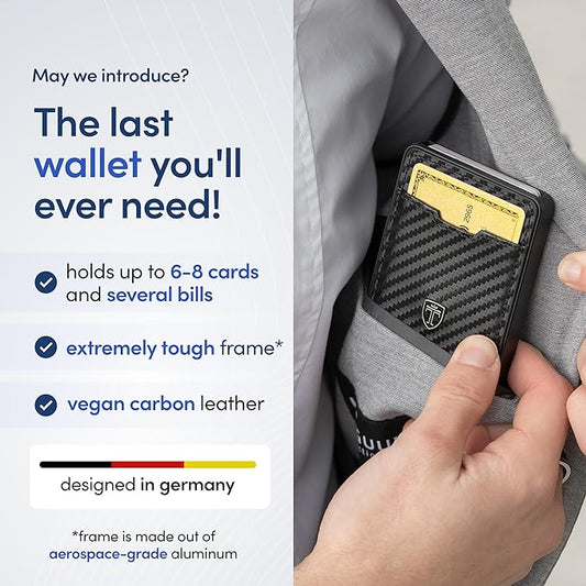 TRAVANDO Swype Slim Wallet for Men Metal RFID Blocking Mens Wallet Card Case (Without AirTag* Pocket)