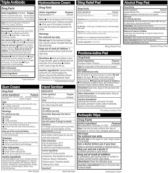 General Medi 420 Piece First Aid Kit, 6 Individual Boxes of 70 Items Each - Contains Premium Medical Supplies for Travel, Home, Office, Vehicle, Camping, Workplace & Outdoor (420 pcs, 6 Pack)