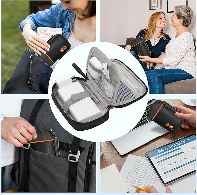 Electronics Organizer,Travel Cord Organizer Pouch, Portable Cable Organizer Bags, Waterproof Electronic Accessories Storage Case for Cables, Cords, Charger, Phone (Single Layer-Small-Black)