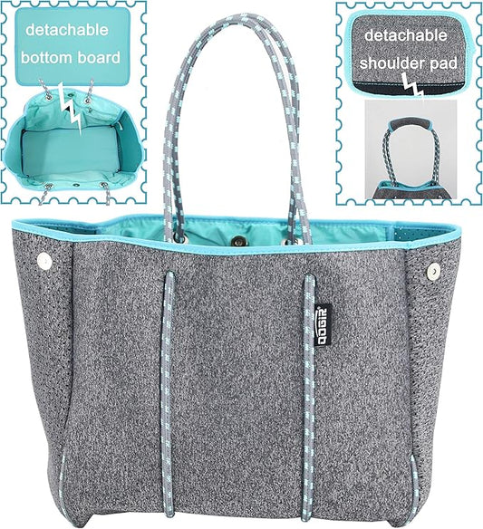 QOGiR Neoprene Multipurpose Beach Bag Tote with Inner Zipper Pocket … … … …