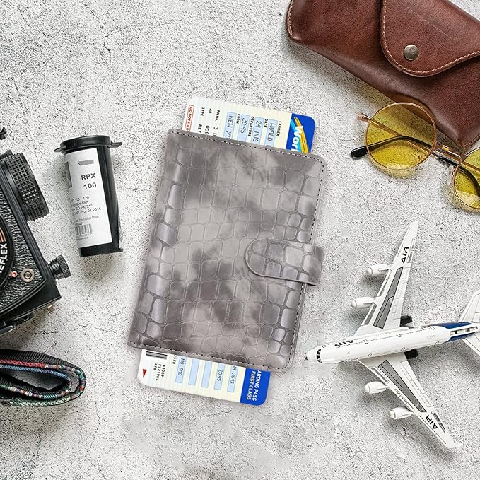 Melsbrinna Rfid Passport Holder for Travel women/Men, Cute Passport Wallet Rfid Blocking Card Slots, Rfid Passport Cover/CaseTravel Wallet, Passport Book Holder (1, Grey)