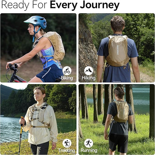 MARCHWAY Ultralight Hydration Backpack with 3L TPU Water Bladder, Sleek High-Capacity Day Pack for Cycling, Hiking, Running, Backpacking, Travel