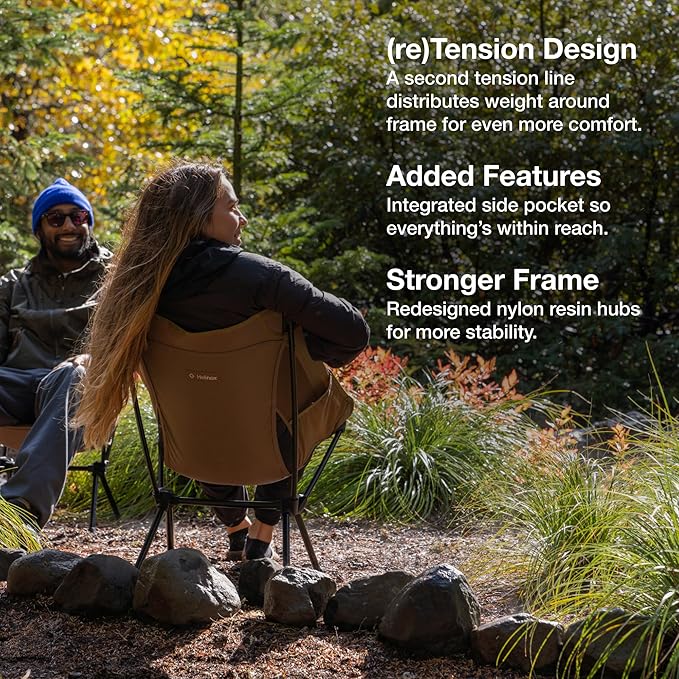 Helinox Chair One (re) High-Performance Camping Chair, 1.97lbs, Lightweight Compact Collapsible Outdoor Chairs, Backpacking, Picnic, Adventures, Coyote Tan
