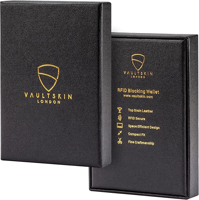 Vaultskin CHELSEA Mens RFID Blocking Slim Leather Card Wallet - Minimalist Front Pocket Cardholder